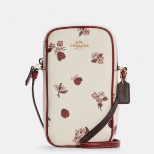 Coach North South Phone Leather Crossbody Bag NWOT